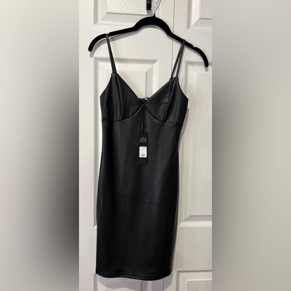 Fashion Nova Black Leather Dress - Picture 2 of 7